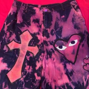 These Pants are chrome heart and chuck inspired customized Jeans <3